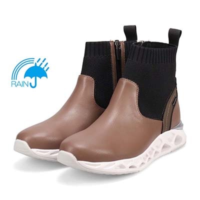 【4cm4時間防水設計】エル スポーツ ELLESPORT キャビティソール ニットブーツ　ESP12602 OAK 23.0