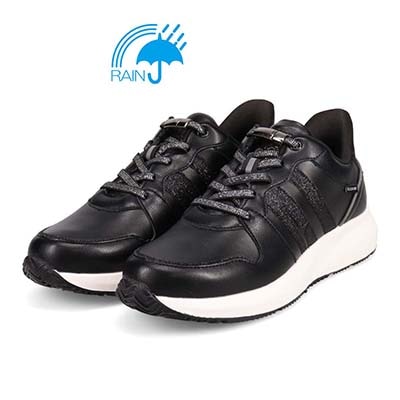 【4cm4時間防水設計】エル スポーツ ELLESPORT　軽量IPソールクイックフィットスニーカー　ESP12605 BLACK 23.0