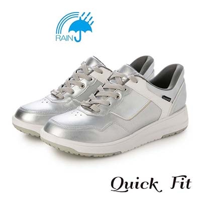 【4cm4時間防水設計】エル スポーツ ELLESPORT　厚底クイックフィットスニーカー     ESP12606 SILVER 23