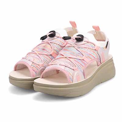 エル スポーツ ELLESPORT 　レースアップニット厚底スポーツサンダル　ESP12608 PINK-MULTI M（23～23.5ｃｍ）