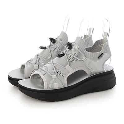 エル スポーツ ELLESPORT 　レースアップニット厚底スポーツサンダル　ESP12608 SILVER M（23～23.5ｃｍ）