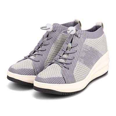 エル スポーツ ELLESPORT 軽量厚底ニットブーツ ESP12713A GRAY/C 23.0