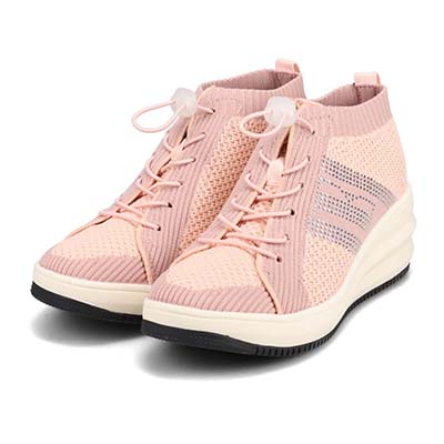 エル スポーツ ELLESPORT 軽量厚底ニットブーツ ESP12713A PINK/C 23.0