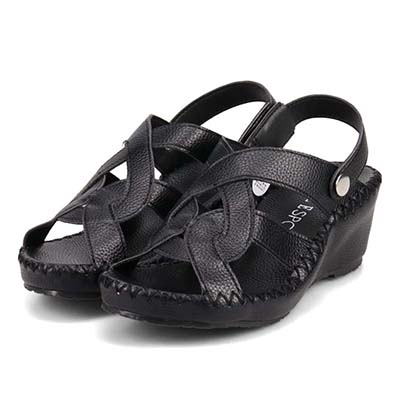 エル スポーツ ELLESPORT 2WAYウェッジサンダル　ESP12738 BLACK 23.0