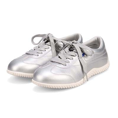 エル スポーツ ELLESPORT ドライビングレースアップスニーカー SILVER 23.0