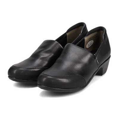 エル スポーツ ELLESPORT 軽量・ふんわりスポンジインソール♪ソフトストレッチウェッジスリッポンパンプス  ESP14701 Black2 23.0