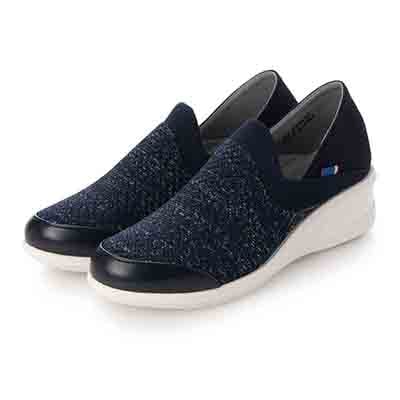 エル スポーツ ELLESPORT ニット編みウェッジスリッポンシューズ  ESP14704 BEIGE 23.0