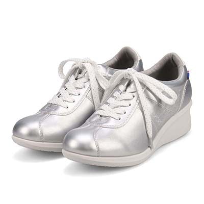 エル スポーツ ELLESPORT レースアップウェッジスニーカー　ESP14707 SILVER 23.0
