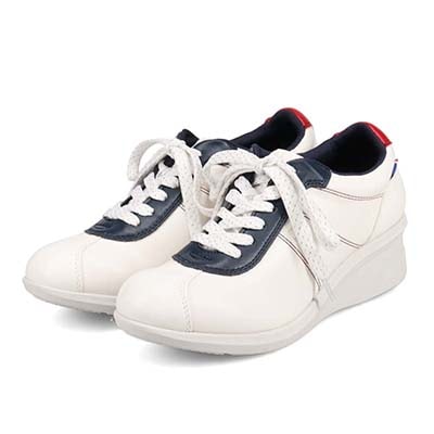 エル スポーツ ELLESPORT レースアップウェッジスニーカー　ESP14707 WHITE-MULTI 23.0