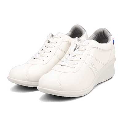 エル スポーツ ELLESPORT レースアップウェッジスニーカー　ESP14707 WHITE 23.0