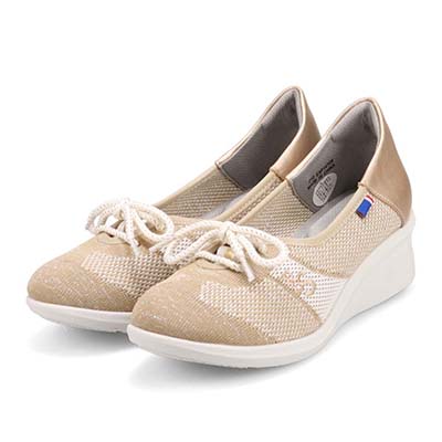 エル スポーツ ELLESPORT ニットショートレースアップシューズ　ESP14709 OAK/IVORY 23.0