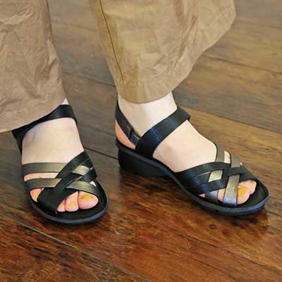 シティ ゴルフ City Golf  アウトステッチサンダル　GFL20135 BLACK M　(23.0～23.5)