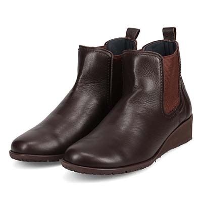 【防滑ソールタイプ】HIROKO KOSHINO　しっとり＆ソフトな牛革を使用した  カジュアルショートブーツ  HKL4630AH D-BROWN 23.0