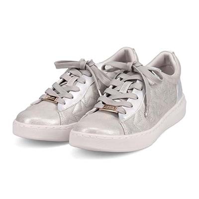 HIROKO KOSHINO キルティングレースアップスニーカー　HKL6209 SILVER 23