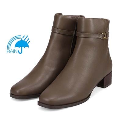 HIROKO KOSHINO 上質な羊革と足首の金具で高級感UP　ショートブーツ　HKL8006 D-BROWN 23.0