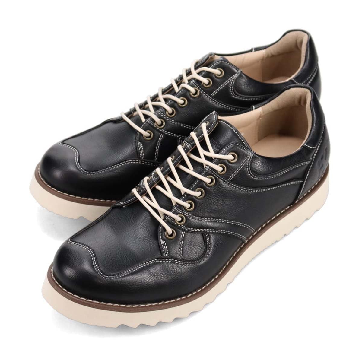 HIROKO KOSHINO HOMME  メンズ こがし系の素材を採用したカジュアルスニーカー　HR5903 BLACK 25.0