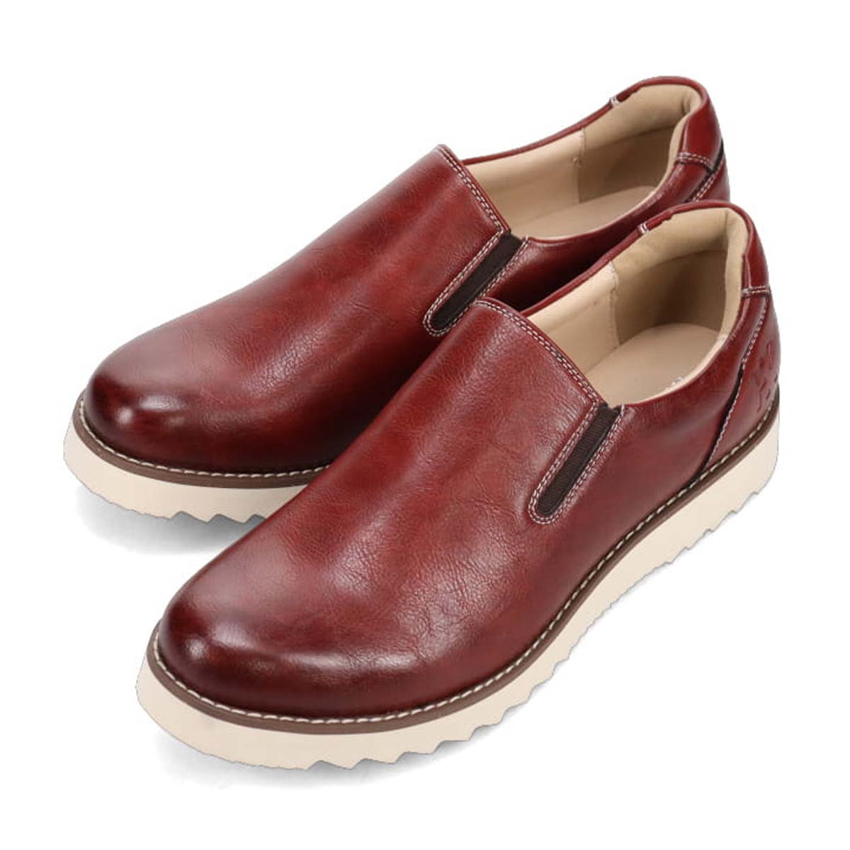 HIROKO KOSHINO HOMME  メンズ こがし系の素材を採用したカジュアルスリッポンスニーカー　HR5907 WINE 25.0