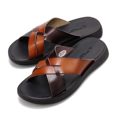 HIROKO KOSHINO HOMME  メンズ フラットサンダル　HR5911 BROWN/DARKBROWN M（25～25.5）