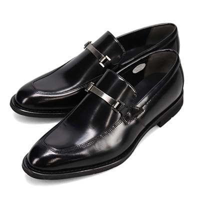 HIROKO KOSHINO HOMME  メンズ エレガント ビット金具付きユーチップスリッポンドレスシューズ　HR8004 BLACK 25.0