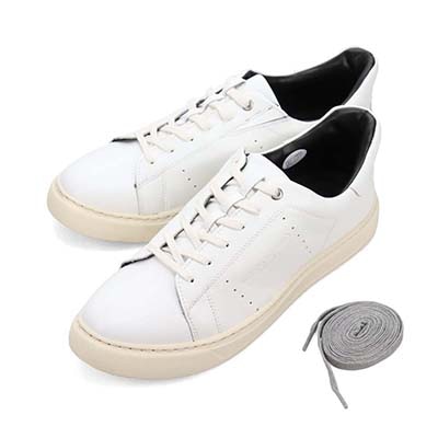 HIROKO KOSHINO HOMME ヒロココシノオム メンズ 本革 レザースニーカー クイックフィット HR8201 サイドマッケイ 軽量 カジュアル ビジネス　HR8201 WHITE 25.0