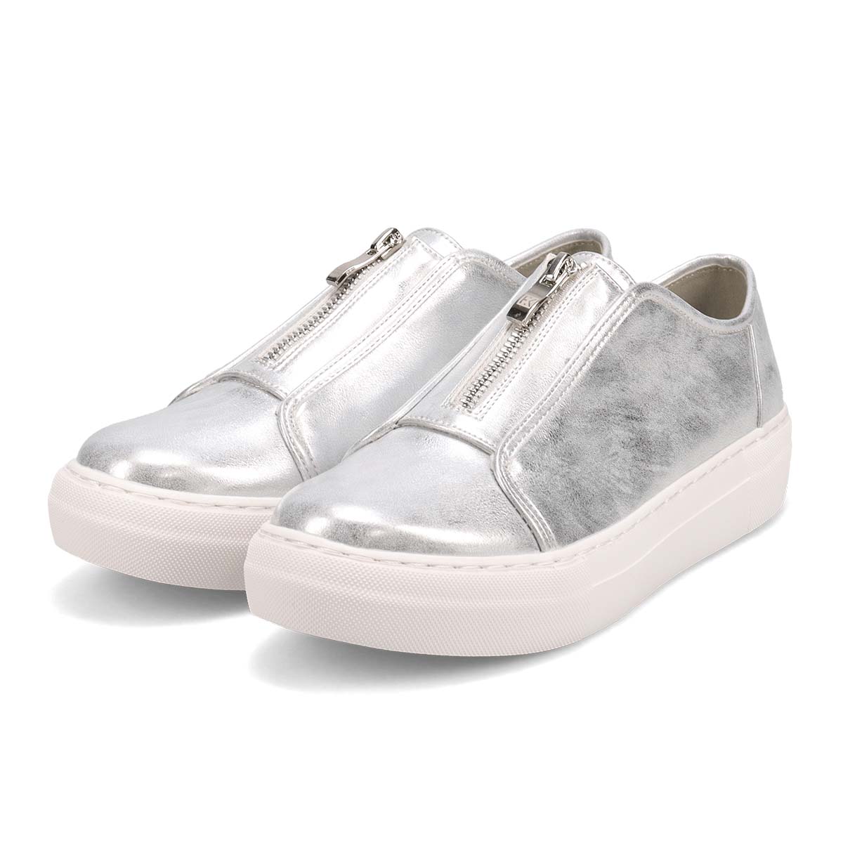 HIROKO KOSHINO FEMME センターファスナーで履きやすいスニーカー　HRL2017 SILVER 23.0