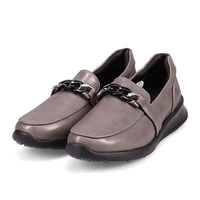 【防滑】HIROKO KOSHINO FEMME　グラスファイバー入り寒冷地用ソールの上品なローファー　HRL2022 ETHANE 23.0