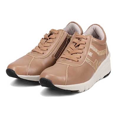 【撥水加工】HIROKO KOSHINO　ヒールタイプ・ハイカットスニーカー　HRL3005 D-BEIGE 23.0