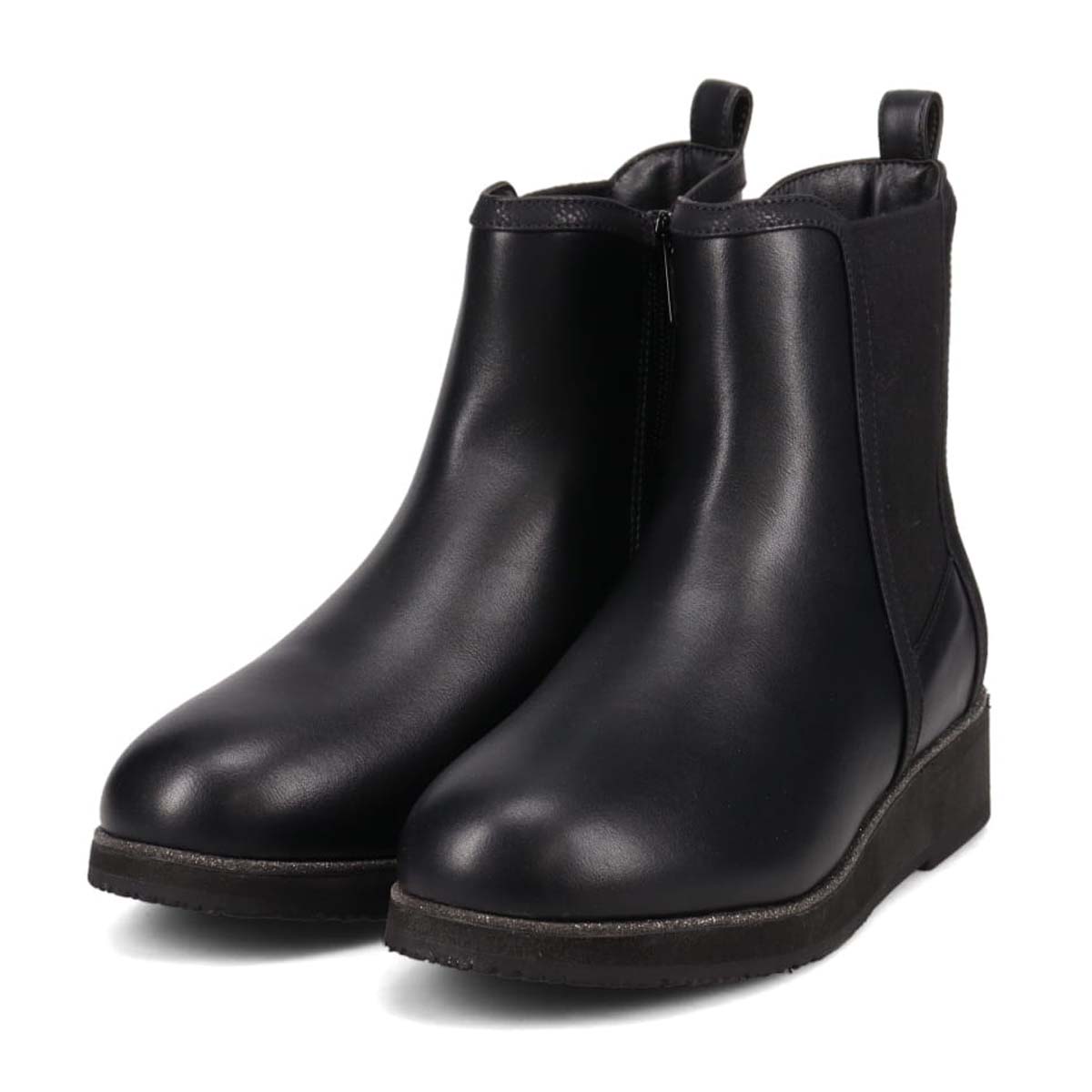 【撥水加工】HIROKO KOSHINO FEMME グラスファイバー配合ソール・サイドゴアブーツ　HRL4008 BROWN 23.0