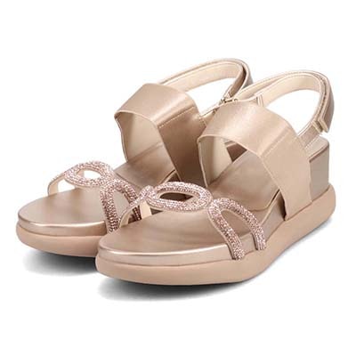 HIROKO KOSHINO FEMME 屈曲性のある 6cmウェッッジソールデザインサンダル　HRL5002 BEIGE M　(23.0～23.5)