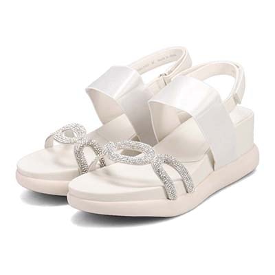 HIROKO KOSHINO FEMME 屈曲性のある 6cmウェッッジソールデザインサンダル　HRL5002 IVORY M　(23.0～23.5)