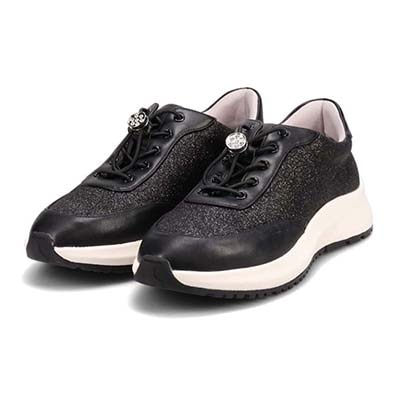 HIROKO KOSHINO FEMME グリッターとラインストーンで華やかなスニーカー　HRL5003 L-PINK 23.0