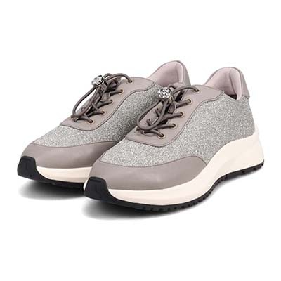 HIROKO KOSHINO FEMME グリッターとラインストーンで華やかなスニーカー　HRL5003 L-PINK 23.0