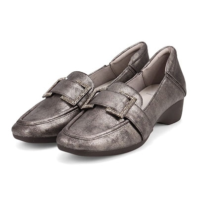 HIROKO KOSHINO FEMME　足元に華やぎと上品さを ヌバック×スムース素材 コンビローファー　HRL5004 ETHANE 23.0