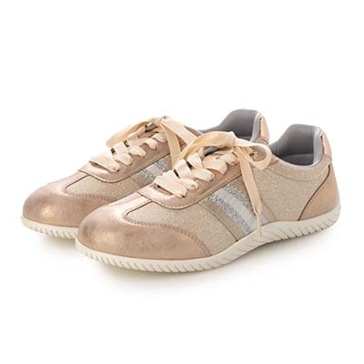 HIROKO KOSHINO FEMME キラキラ輝くメッシュに心躍る。バレエスニーカー　HRL7000 PINK 23.0