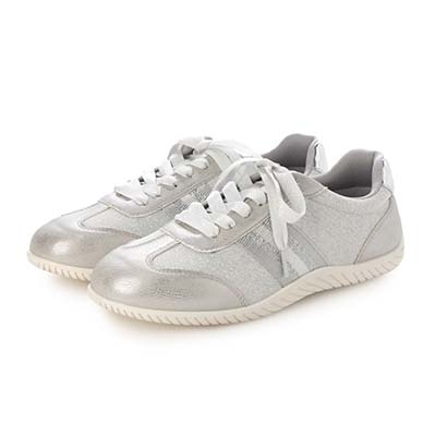 HIROKO KOSHINO FEMME キラキラ輝くメッシュに心躍る。バレエスニーカー　HRL7000 SILVER 23.0