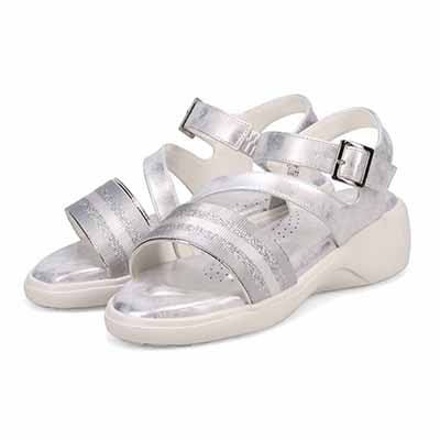 HIROKO KOSHINO FEMME スポーティーを華やかに。キラキラ輝くコードで魅せる大人スポーツサンダル　HRL7001 SILVER M　(23.0～23.5)