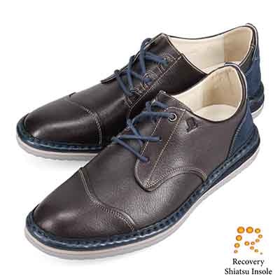 ランバンオンブルー LANVIN en Bleu 「Recovery Shiatsu Insole」搭載で指圧効果により血行を115％促進。LANVIN en Bleu　レースアップ カジュアルシューズ  LB1014XR D-GRAY 25.0