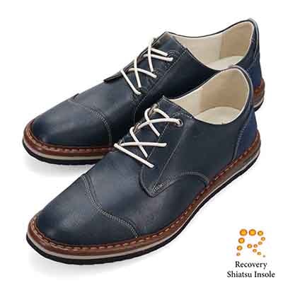 ランバンオンブルー LANVIN en Bleu 「Recovery Shiatsu Insole」搭載で指圧効果により血行を115％促進。LANVIN en Bleu　レースアップ カジュアルシューズ  LB1014XR NAVY 25.0