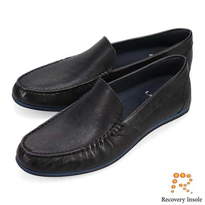 ランバンオンブルー LANVIN en Bleu 「リカバリーインソール」搭載で指圧効果により血行を115％促進。スリッポンカジュアルシューズ　LB1018XR BLACK 25.0