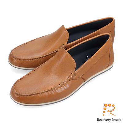 ランバンオンブルー LANVIN en Bleu 「リカバリーインソール」搭載で指圧効果により血行を115％促進。スリッポンカジュアルシューズ　LB1018XR CAMEL 25.0