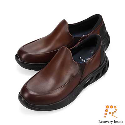 ランバンオンブルー LANVIN en Bleu 「リカバリーインソール」搭載で指圧効果により血行を115％促進。スリッポンカジュアルシューズ　LB1020XR BROWN 25