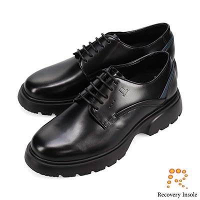 ランバンオンブルー LANVIN en Bleu 「リカバリーインソール」搭載で指圧効果により血行を115％促進。外羽根レースアップドレスカジュアルシューズ　LB3001XR BLACK 25.0