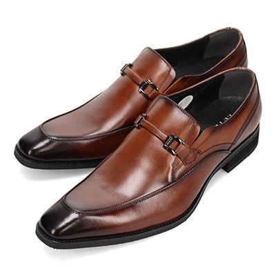 ルーテシア LUTECIA  ロングノーズ  スリッポン・ビジネスシューズ  LU7810 BROWN 25.0