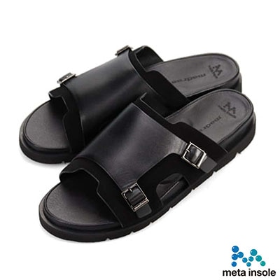 マドラス madras 特許 リカバリーメタインソール搭載シューズ  レザーサンダル  M532MT BLACK-SILKY M（25.0～25.5ｃｍ）