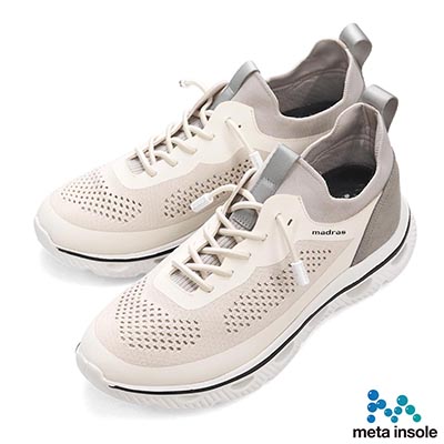 マドラス madras 特許 リカバリーメタインソール搭載シューズ  カジュアルニットスニーカー　M593MT GRAY/KHAKI M(25.0cm～25.5cm)