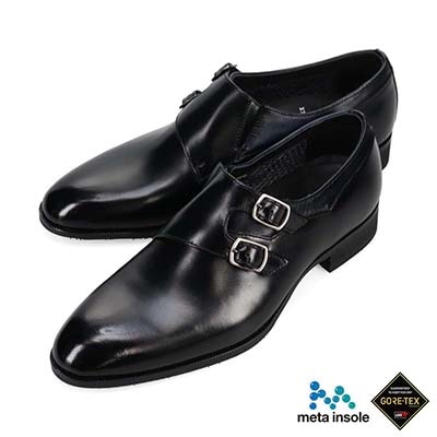 【GORE-TEX】マドラス madras 特許 リカバリーメタインソール搭載シューズ ダブルモンクストラップドレスシューズ　M712GMT BLACK/NAVY 25.0