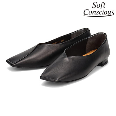 マドラス madras マドラス東京ファクトリー製 ストレスのない『ソフトコンシャス』な履き心地♪新型スクエアトー・バレエシューズ MAL0026 BLACK 23.0