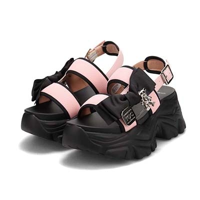 最旬トレンドで目立っちゃおう！マドラス madras TGC in あいち・なごや 2026 出演モデル着用シューズ　カジュアル厚底サンダル　MAL7584TGC BLACK/PINK 37（23.0cm～23.5cm）