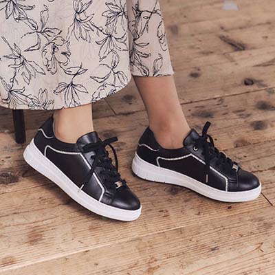 マドラス madras 特許 リカバリーメタインソール搭載 ソフトな履き心地のレザースニーカー　MAL9112AMT BLACK 36（23.0ｃｍ相当）