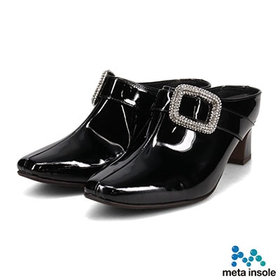 マドラス madras 特許 リカバリーメタインソール搭載　高級感のあるビジュー飾りをあしらった　ミュール　MAL9119MT BLACK-ENAMEL 23.0